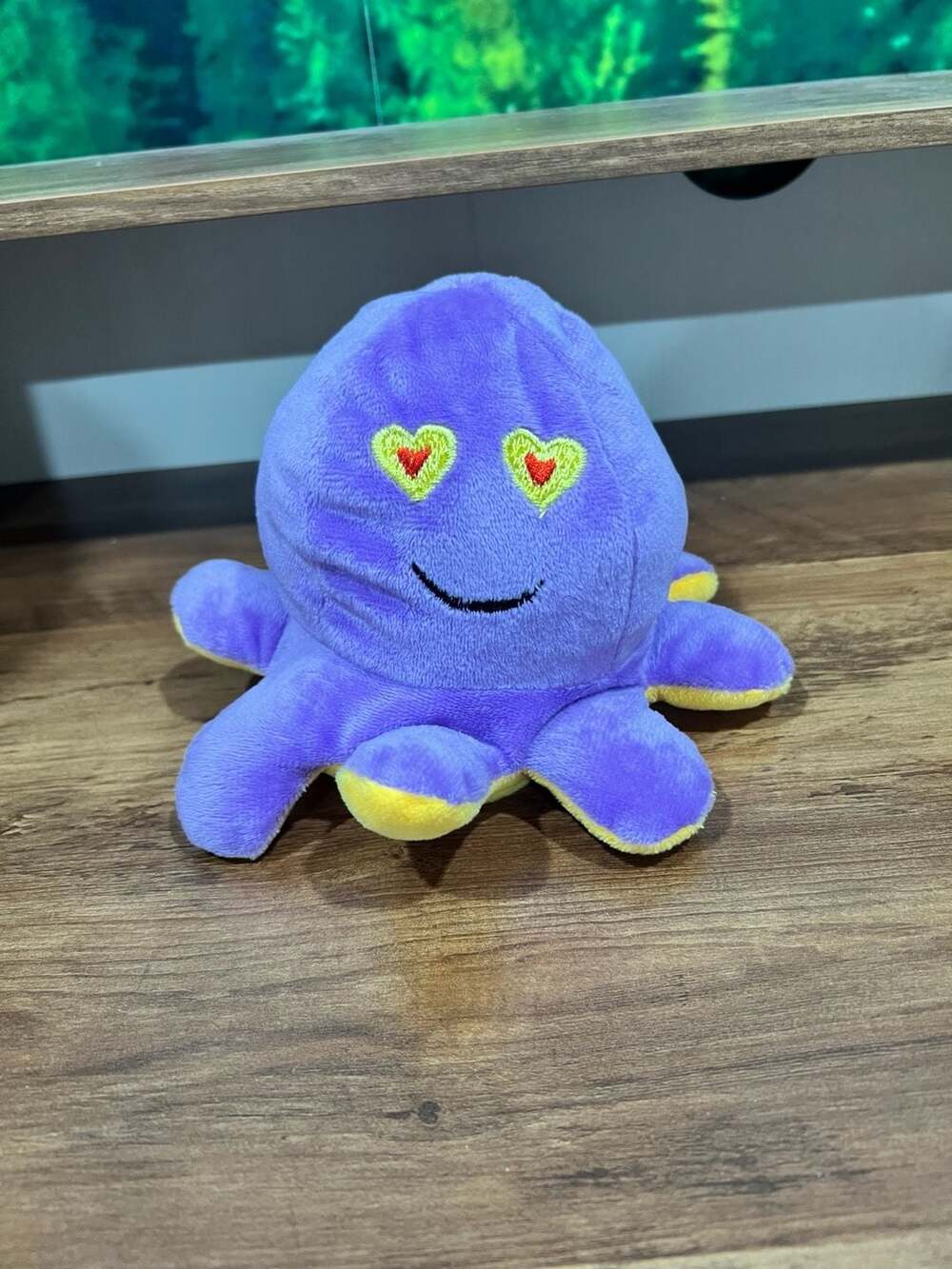 Reversible Octopus Plush Toy with Heart Eyes and Sunglasses Emotions